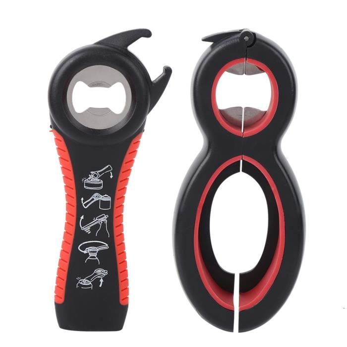Ouvre-bocal durable compact, ouvre-bouteilles en acier inoxydable, famille de cuisine pour ouvrir la bière, le vin, les canettes,
