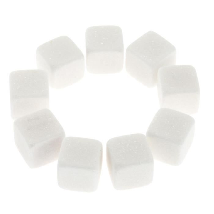 Rafraichisseur vin,9 pièces pierres de Whisky naturel granit glaçon Whisky pierre Vodka vin boisson refroidisseur - Type White