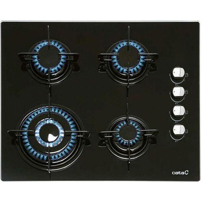 Plaque au gaz Cata CI631BK 1412 60 cm Noir Verre (4 cuisinière)