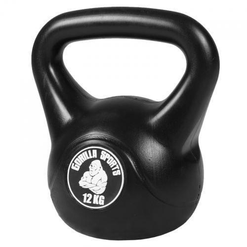 Kettlebell plastique noire de 12 KG - haltère russe