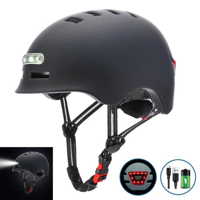 SURENHAP - Casque de Vélo Avec Charge USB Lumière Vive, Voyant D'avertissement