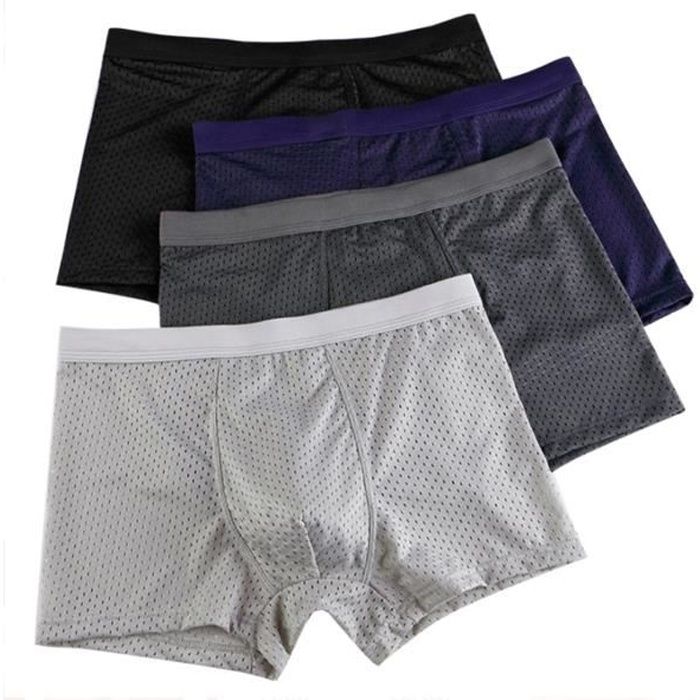 Lot de 4 Sous-vêtements respirants pour hommes en fibre de bambou Boxer Pantie Underpant