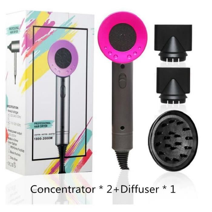 10 PCS Sèche-cheveux ionique négatif de salon d'air chaud et d'air froid 2000W