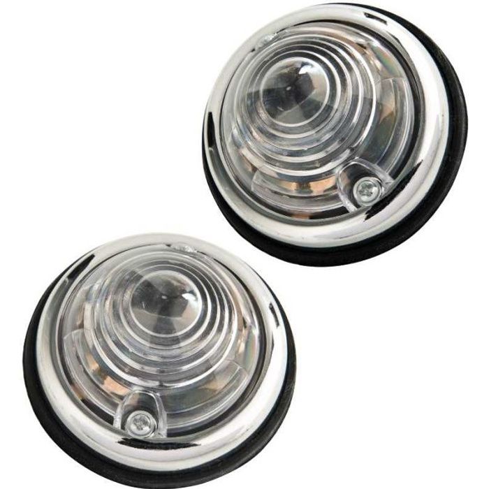 2 feu cote blanc 70 mm caravane camping car remorque