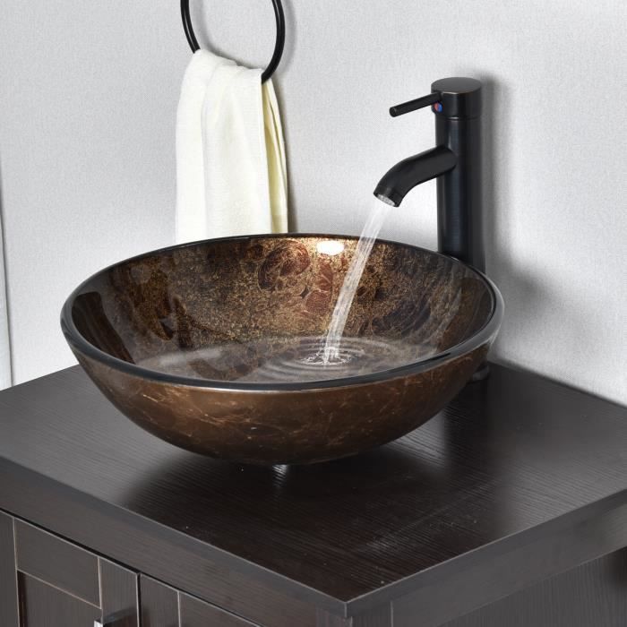 Vasque à Poser Céramique Lavabo Lave-Mains Évier pour Salle de Bain