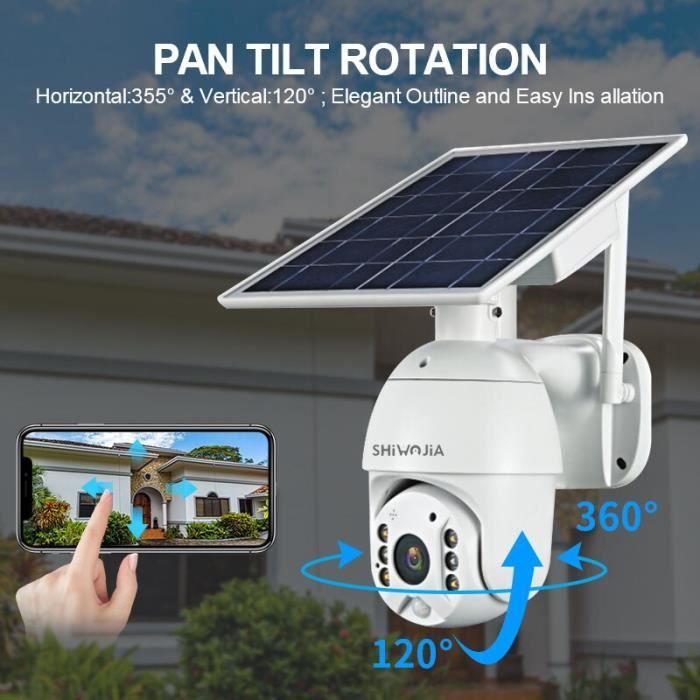 RUMOCOVO® Caméra solaire HD 2MP panneau de sécurité pour l'extérieur, maison intelligente, ferme 4G Camera