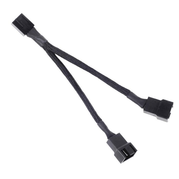 SilverStone SST-CPF01 - 10cm câble répartiteur pour deux ventilateurs PWM, manchonné noir