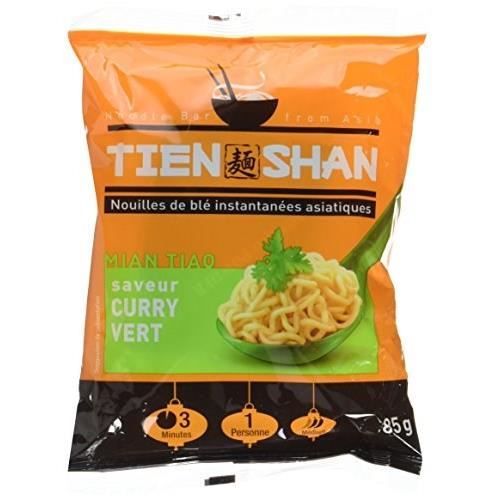 Tien Shan - Nouilles de blé instantanées asiatiques saveur curry - 85 g