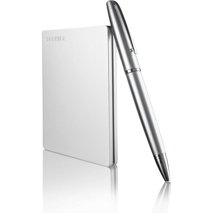 Toshiba Canvio Slim 1 To Argent - Disque dur externe 2-1-2 USB 3.0 ( Catégorie : Disque dur externe )