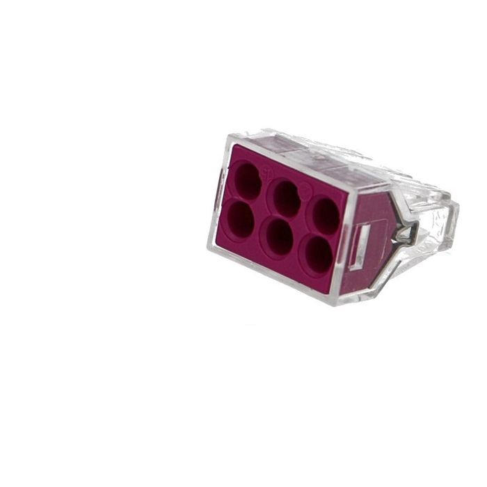 50 connecteurs WAGO 6 entrées (violet)