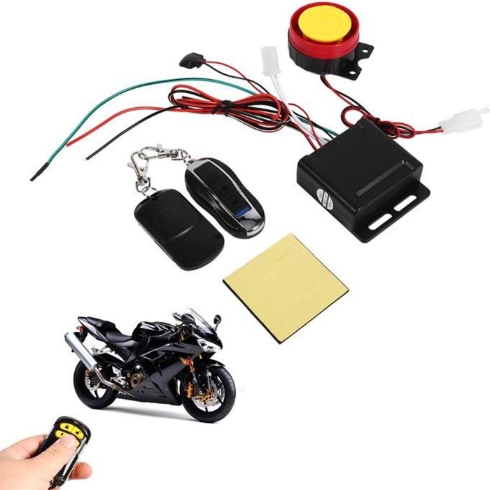 Système d'alarme antivol de moto double télécommande anti-coupe Verrouillage à Distance--Rose Vie