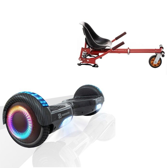 Hoverboard 6.5 Pouces et Hoverkart avec Amortisseurs, Regular Carbon PRO, Standard Autonomie et
