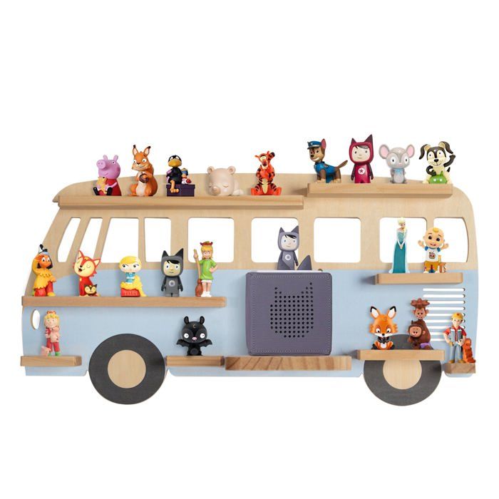 Étagère magnétique pour Tonie Box et Tonies Jusquà 20-25 Tonies Murale Étagère pour boîte à Musique pour Enfant Bus Bleu