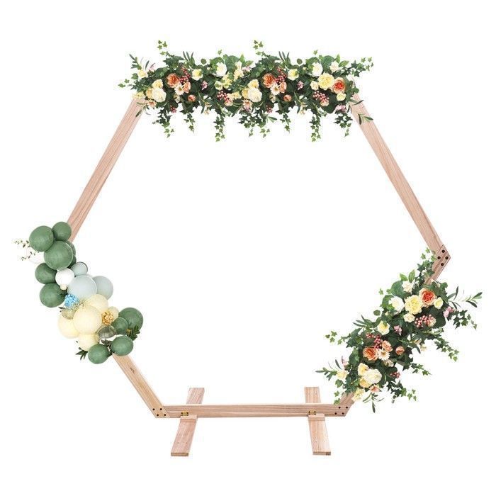 Arche De Mariage En Bois Hexagonale 6 Faces - Arche Hexagonale En Bois 6 Faces - Arche De Mariage pour Jardin Mariage Fête