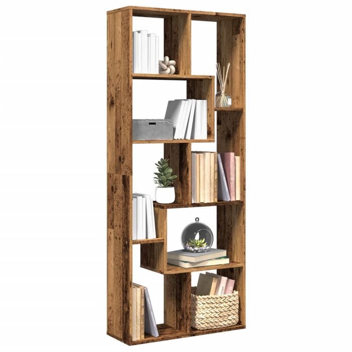 vidaXL Étagère séparatrice de pièce vieux bois 67x25x161 5 cm étagère étagère à livres étagère de rangement 858082