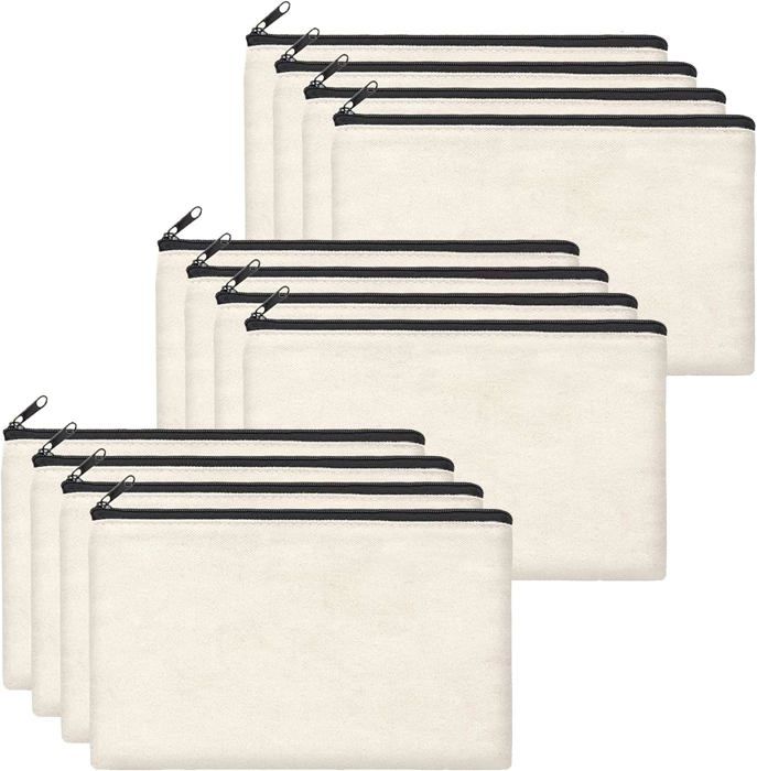 Lot De 4 Sacs De Maquillage En Toile Motif Fleurs Tridimensionnelles Sac De Maquillage De Voyage