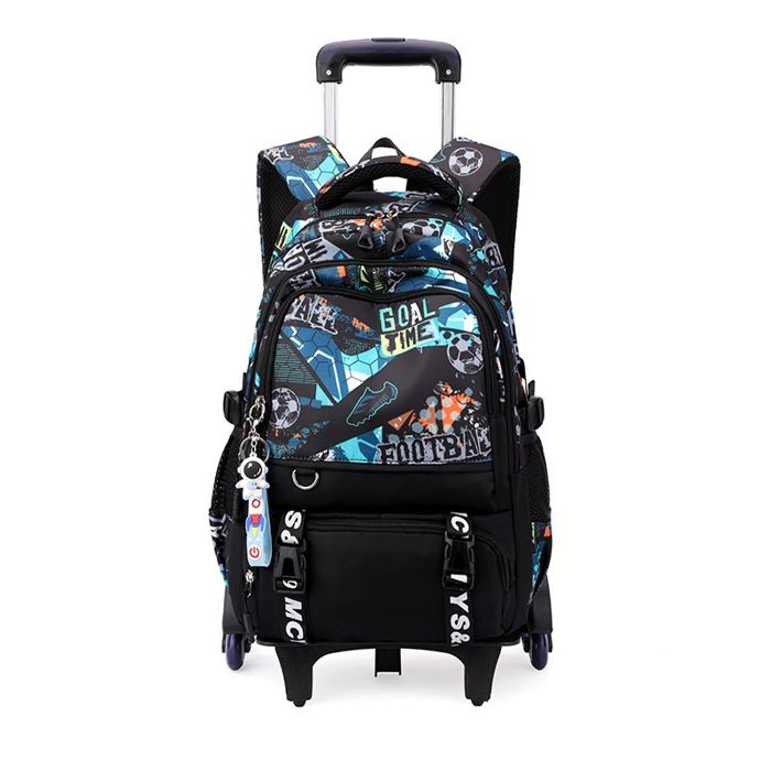 Chariot à Dos 6 Roues | Pliant | Pour Cartable Enfant | 15 Kg Max | Alliage Aluminium | Portable