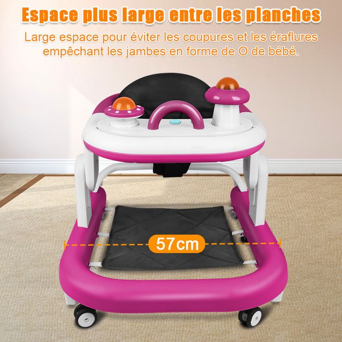 SUPFINE Trotteur bébé garçon fille mois,chariot de marche bebe