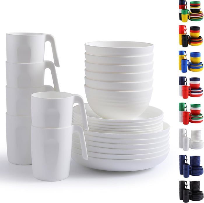 Set vaisselle Graphik 24 pièces pour camping car et caravane