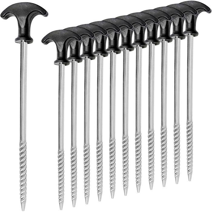 Lot De 16 Piquets De Tente En Aluminium Jidyllic – 18 Cm, Forme Hexagonale, Crochet Incurvé – Pour Camping, Jardin, Bâches
