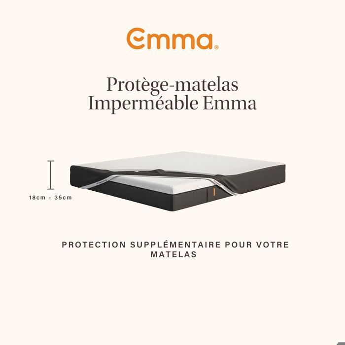 EMMA Protège-matelas Imperméable Emma 140x200 cm Imperméable et Respirant Doux et Confortable