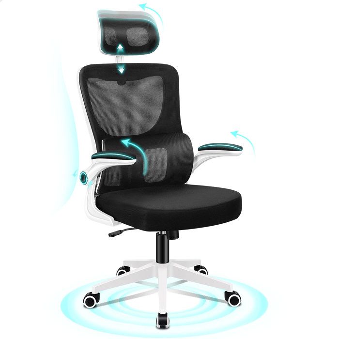 ALFORDSON Mesh Office Chair Gaming Executive Computer Tilt Fabric Seat Work - vue 3