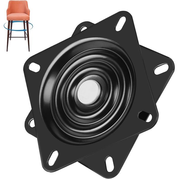 Table Tournante de Chaise Pivotante Plateau Tournant Roulement à Billes 156*156*23 mm Max 250kg Plateau Tournant à Roulement