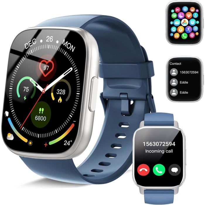 Smartwatch Montre connectée femmes et hommes fitness tracker pour Android IOS- noir à prix pas cher | Maroc