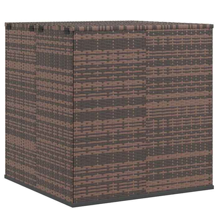 Coffre de rangement de jardin - vidaxl - Résine tressée - 100x97 5x104 cm - Marron - Mécanisme de levage à gaz