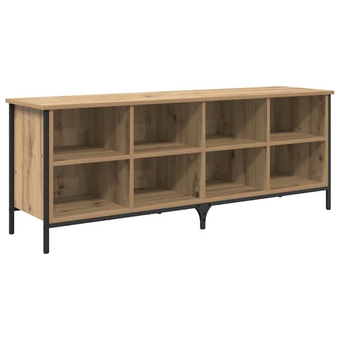 Meuble de rangement à chaussures - vidaXL - Chêne artisanal - 131x35x50 cm - Bois dingénierie et fer