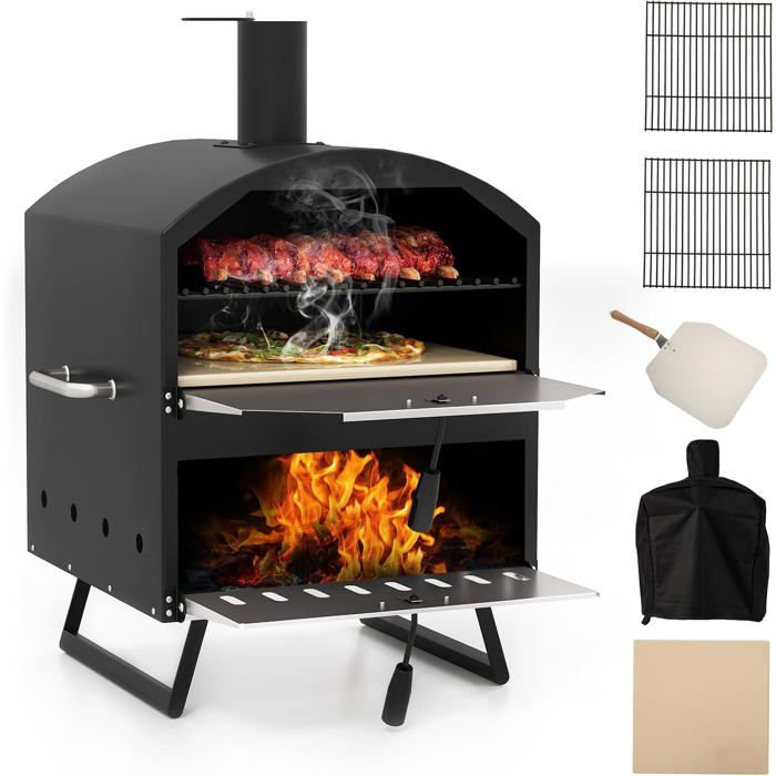 GOPLUS Four à Pizza Extérieur 40CM, Fabricant de Pizza à Bois à 2 — free download