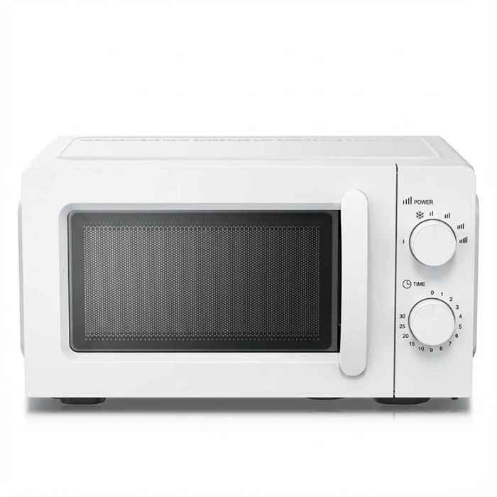 Four à micro-ondes 700 W capacité 20 L deux boutons 6 niveaux de puissance minuterie 0-30 minutes 241 x 446 x 326 mm blanc - Bytelike