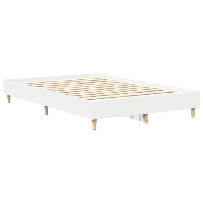 Lit Blanc - BMK - Cadre de lit - sans matelas - Contemporain - blanc 140x190 cm bois dingénierie - Lit chambre&691759