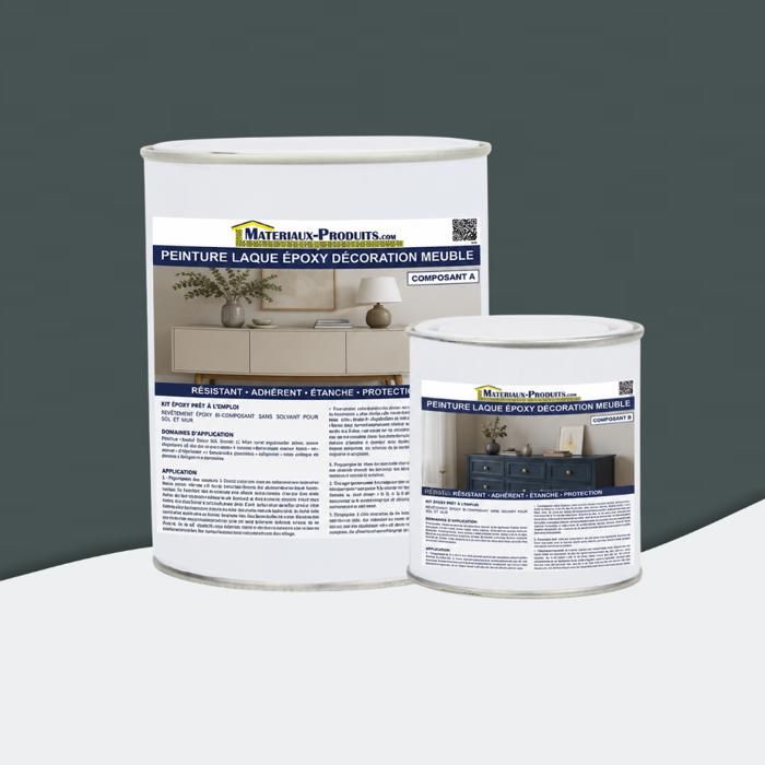 Peinture laque époxy meubles cuisine salle de bain rénovation décoration Kit de 1 Kg Gris Anthracite RAL 7016