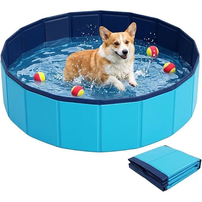 Piscine pour Chien Pliable 50 x 10 cm PVC Chien Piscine Baignoire Bassin Antidérapante Extérieur Bassin pour Chi BASSIN POUR ANIMAL