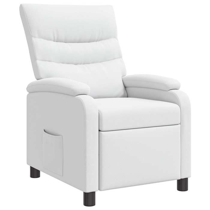 Nouveau Fauteuil inclinable Chaise simple 1 pc Blanc Simili cuir poids:21.86 kg_10288