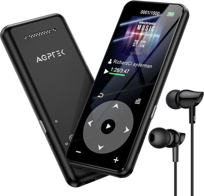AGPTEK 8Go Lecteur MP3 Bluetooth 5.3 avec Haut-Parleur 1.8\