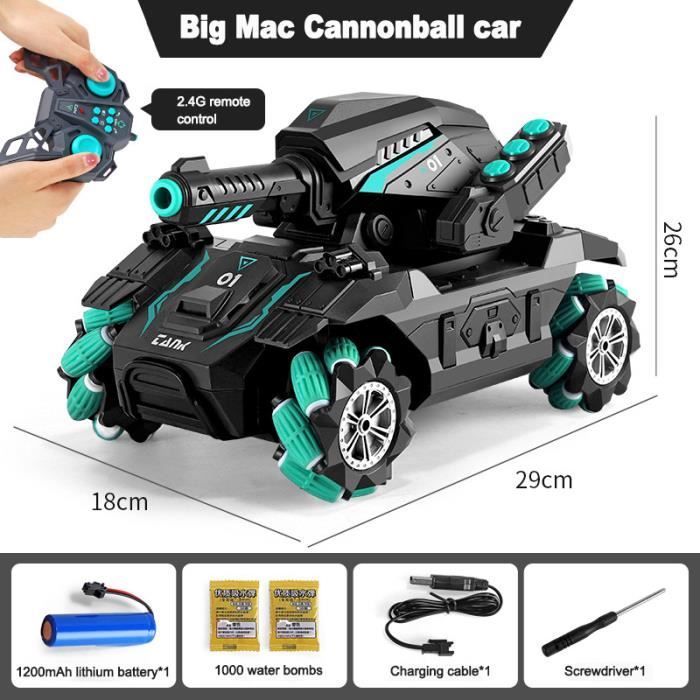Char RC Tank 28 Cm Avec Lumière Et Sons - Tourelle Pivotante Manuelle 360°, Télécommande, Camouflage - Jouet Militaire Pour Enfants à Partir De 6 Ans