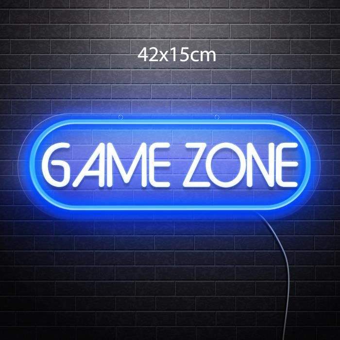 Panneau Néon Gamer Manette De Jeu - 42x28cm USB - Intensité Variable - Décoration Chambre Adolescent