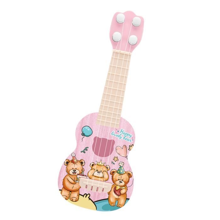 Ukulélé Enfant 33 Cm – 4 Cordes Ajustables – Orange – Instrument Éducatif – Cadeau Musique 2+ – Plastique ABS