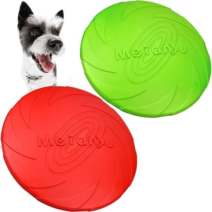 Meilleurs prix pour Jouet interactif - ZGEER - Frisbee Chien - 2 Pcs - Caoutchouc - Vert/Rouge