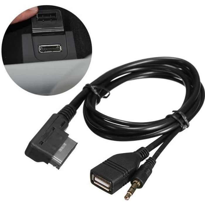 Câble Adaptateur MDI MMI 3,5mm Pour Audi A3 A4 A5 A6 A8 Q5 Et VW - Musique Android IPhone 2m