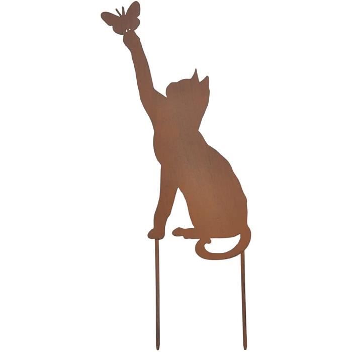 Animal Enjeux Décoration Silhouette Chat Décoratif Fer Pieu Rouille en  Métal Fer Chat Inséré Ornements, Anti-oiseau, Facile U[J1754] - Cdiscount  Jardin