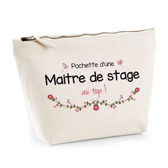 Trousse Maitre de stage au top Idée Cadeau Collègue Travail Retraite pochette maquillage