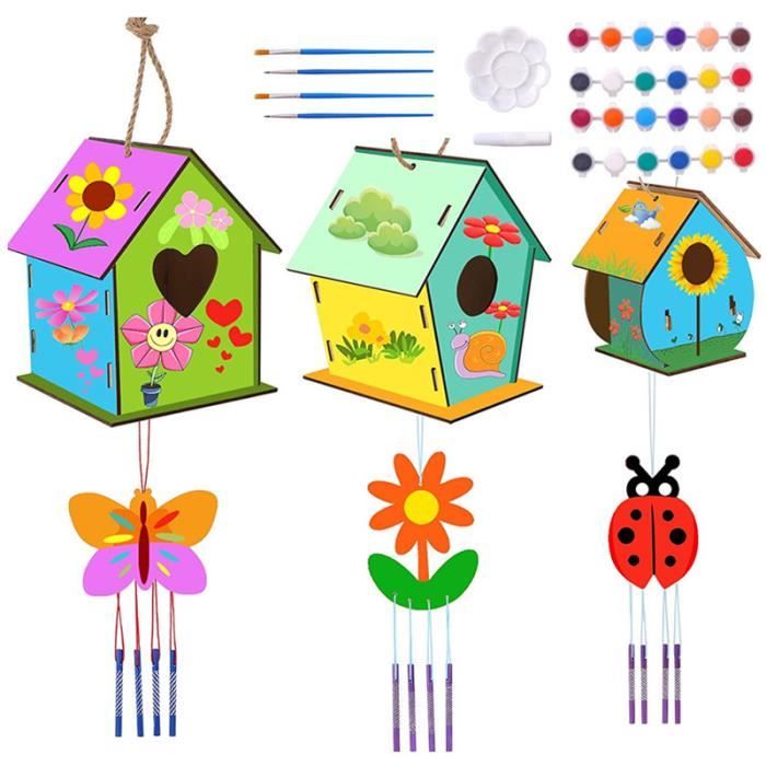 Maison D'oiseau Activite Manuelle Enfant, Maison D'oiseau Bricolage Enfant  avec 3 maison d'oiseau peignez-le vous-même, - Cdiscount Beaux-Arts et  Loisirs créatifs