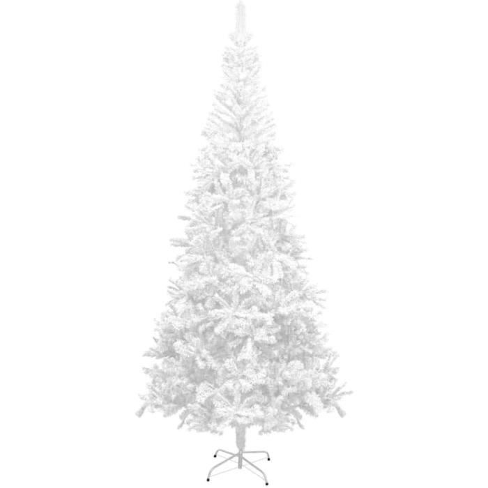 Sapin De Noël Artificiel L 240 Cm Blanc Sapin Décor Fête Maison Jardin