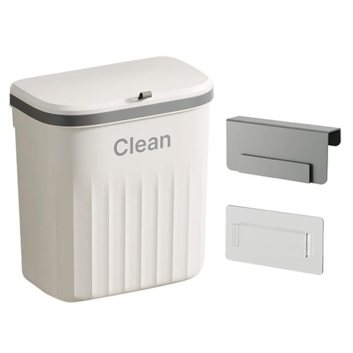 Poubelle De Table Grise Avec Couvercle - Petite Corbeille Bureau, Salle De Bain, Cuisine - Portable Et Pratique - 8