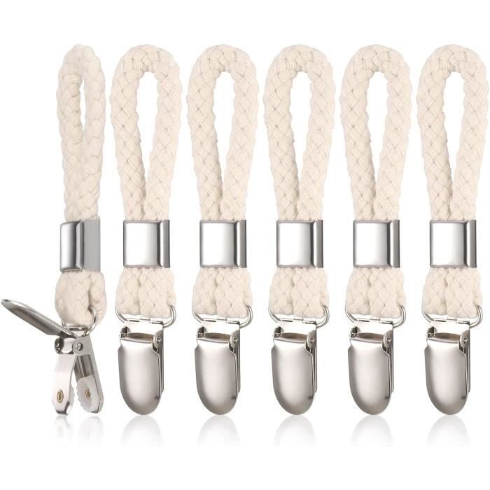 Pinces à Serviettes En Coton Et Métal - Lot De 8 Crochets Pour Torchon De Cuisine Ou Serviette De Bain | Clip De Rangement Pratique Pour Salle De Bain Et Cuisine