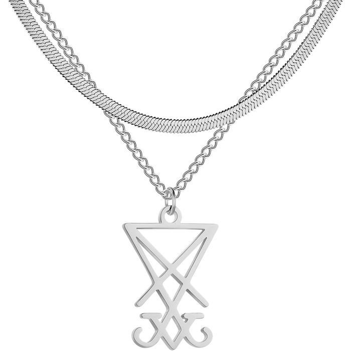 PROSTEEL Chevalière Homme Croix du Léviathan Bague Satanique en Acier PROSTEEL Chevalière Homme Croix du Léviathan Bague Satanique en Acier