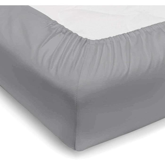 Drap Housse 160x200 Coton 57 Fils Blanc Housse De Rêve 35 Cm